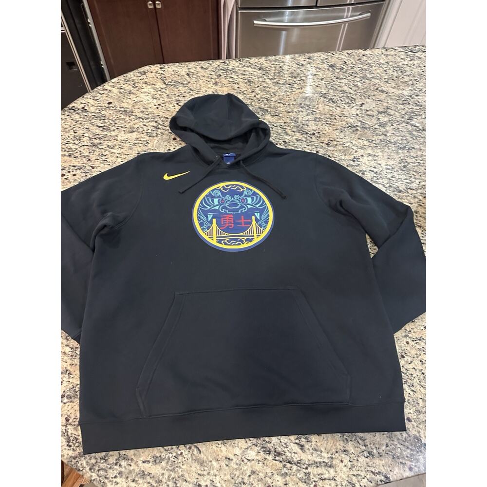 Golden State Warriors Hoodie Mens 2XL Black NBA Basketball Nike Chinese New Year